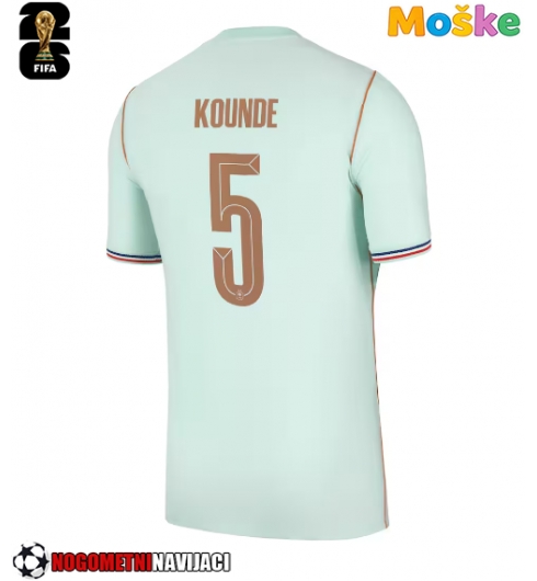Moške Nogometnih dresov Francija Jules Kounde #5 Gostujoči SP 2026 Kratki rokavi Moške Nogometnih dresov Francija Jules Kounde #5 Gostujoči SP 2026 Kratki rokavi